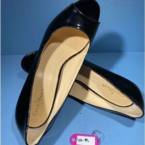 Cole Haan Women's Black Peep Toe Heels